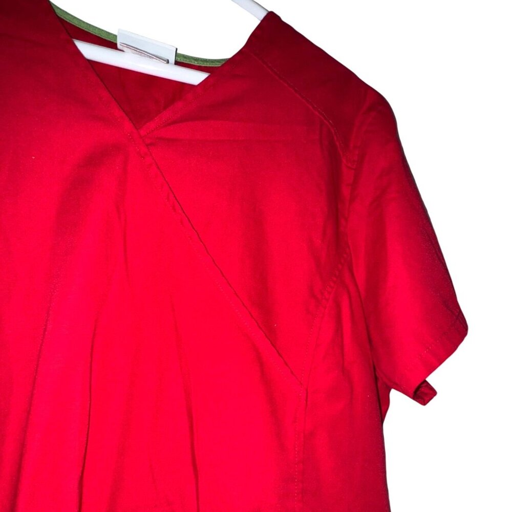 Scrubstar Red Scrub Set L Top & Pants 65% Polyester 35% Cotton Short Sleeve - Picture 3 of 12